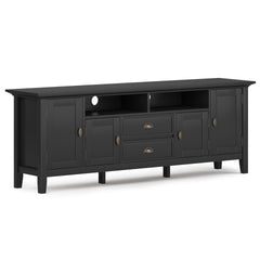 Redmond 72 inch Wide Solid Wood TV Stand in Black For TVs up to 80 inches