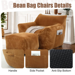 Bean Bag Chair for Adults, Oversized Comfy Beanbag Living Room Lazy Sofa for Bedroom & Dorm