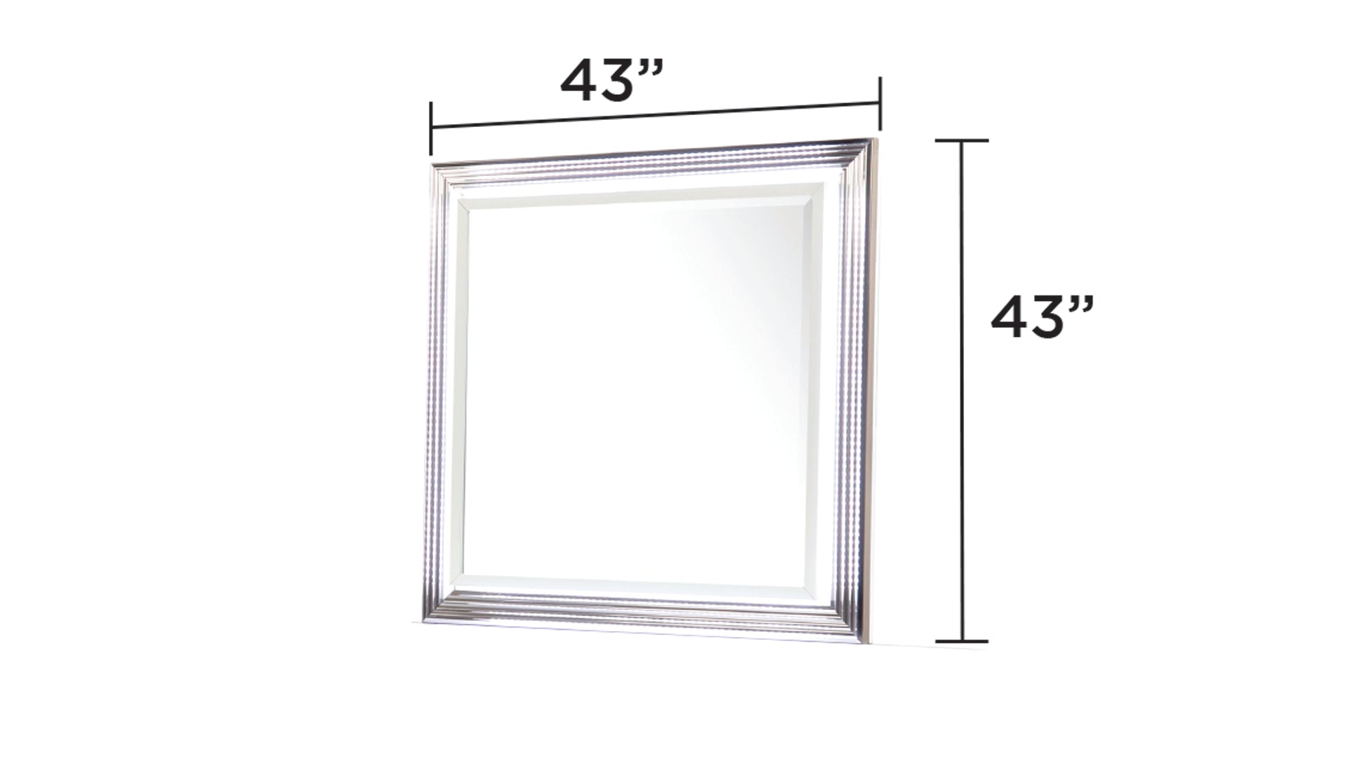 Desire Mirror – LED-Lit Frame with Metallic Trim and Generous Viewing Surface for a Sophisticated and Functional Bedroom Accent (INCLUDES ONLY MIRROR)      same as G150109089  (NJ inventory)