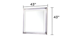 Desire Mirror – LED-Lit Frame with Metallic Trim and Generous Viewing Surface for a Sophisticated and Functional Bedroom Accent (INCLUDES ONLY MIRROR)      same as G150109089  (NJ inventory)