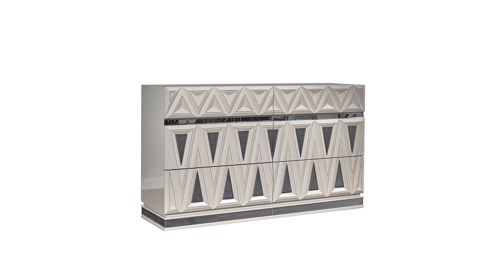 Lavita Modern & Contemporary Style 6- Drawer Dresser Made with Wood and Gold Accents in River Sand Grey      same asG150109276  (NJ inventory)