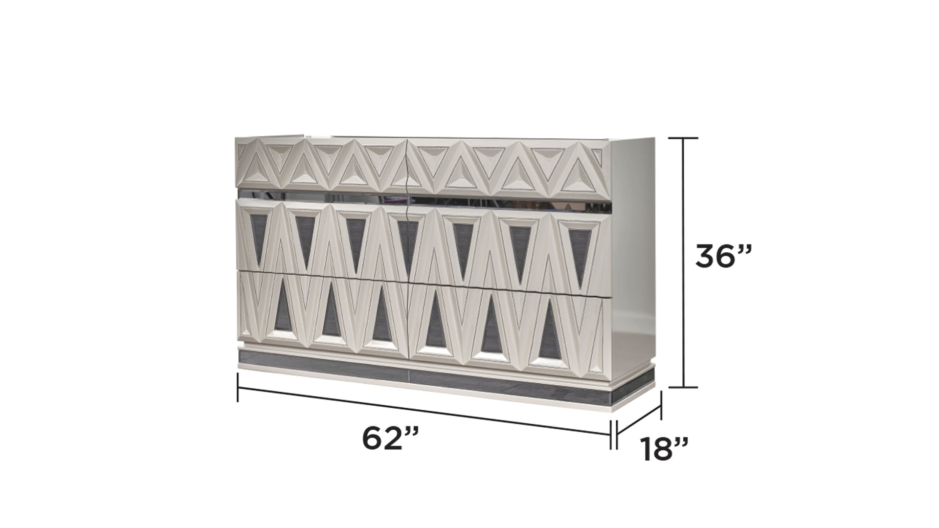 Lavita Modern & Contemporary Style 6- Drawer Dresser Made with Wood and Gold Accents in River Sand Grey      same asG150109276  (NJ inventory)