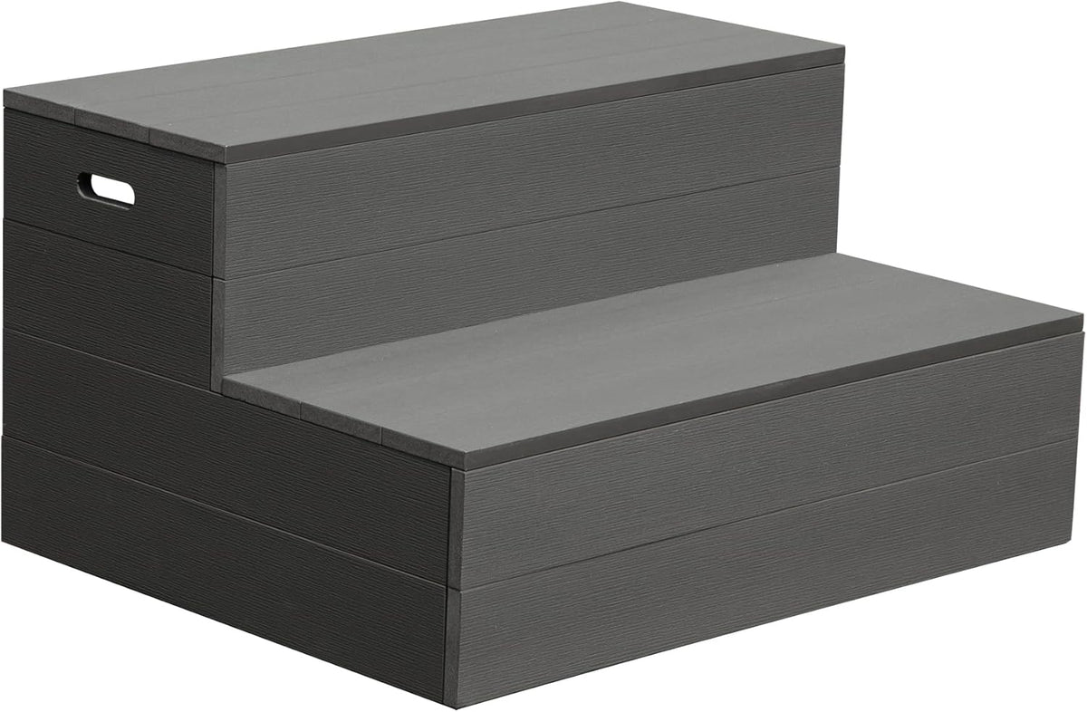 Hot Tub Steps, Universal Spa & Hot Tub Step, Heavy Duty Aluminum Spa Steps, Non-Slip Spa Stairs for Outdoor/Indoor, 600lbs Load Capacity (Gray)
