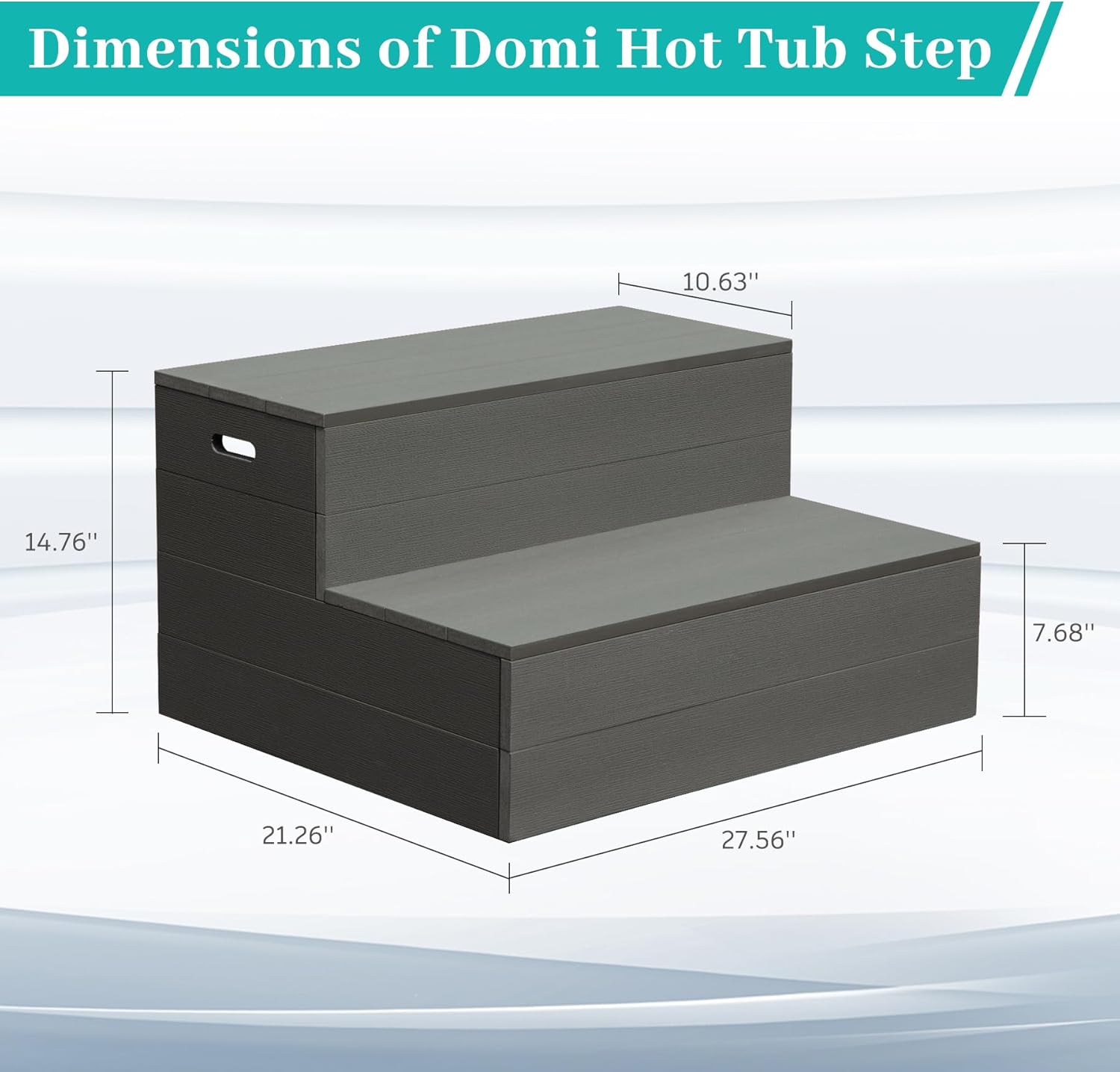 Hot Tub Steps, Universal Spa & Hot Tub Step, Heavy Duty Aluminum Spa Steps, Non-Slip Spa Stairs for Outdoor/Indoor, 600lbs Load Capacity (Gray)