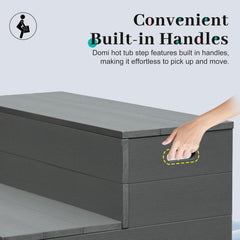 Hot Tub Steps, Universal Spa & Hot Tub Step, Heavy Duty Aluminum Spa Steps, Non-Slip Spa Stairs for Outdoor/Indoor, 600lbs Load Capacity (Gray)