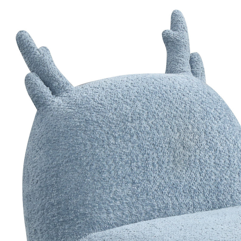 Westino 21.5"W Blue Chenille Deer-Shaped Kids Chair
