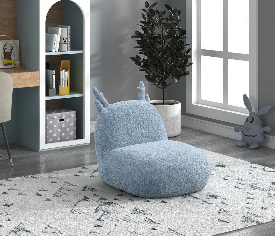 Westino 21.5"W Blue Chenille Deer-Shaped Kids Chair