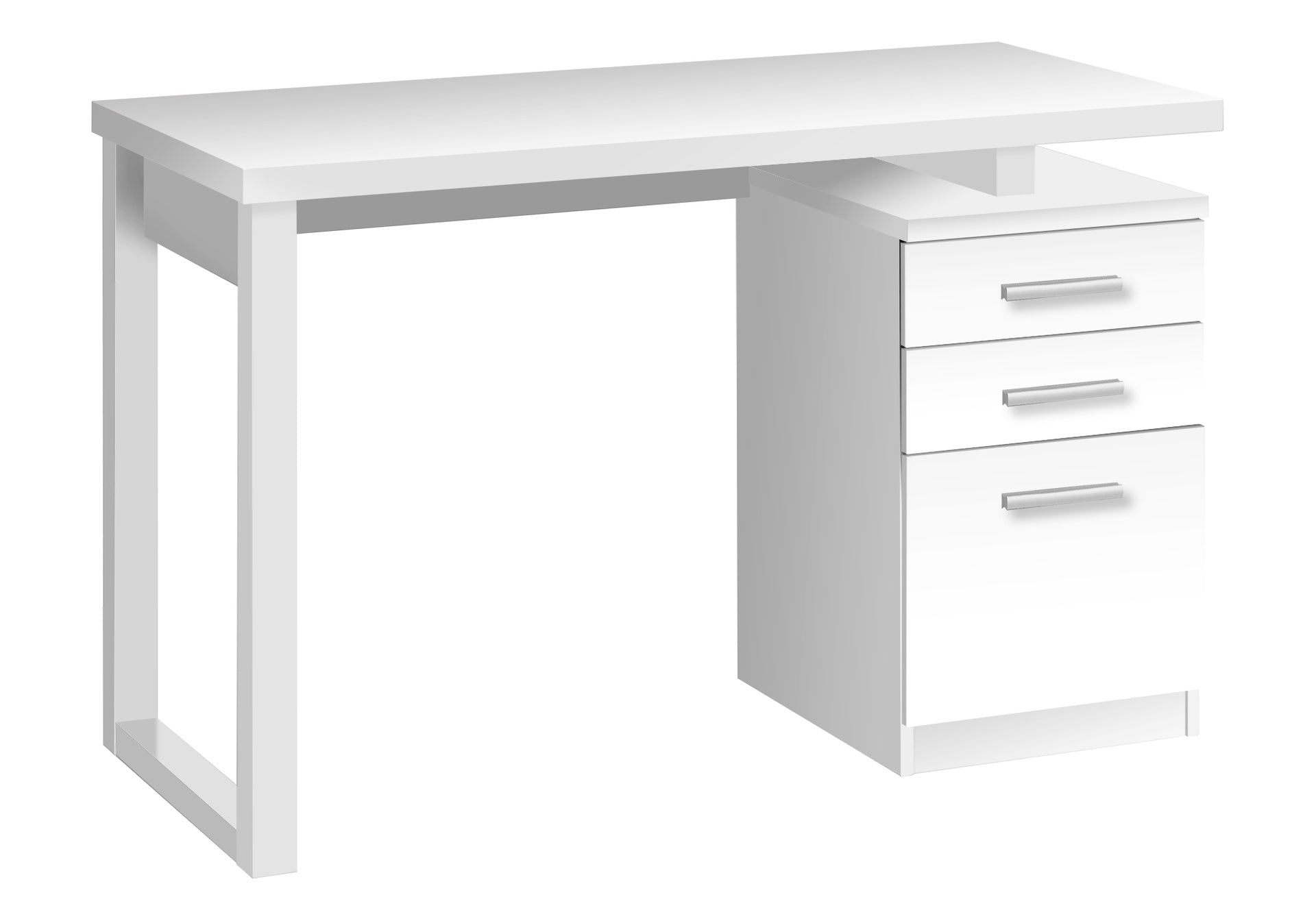 Computer Desk, Home Office, Laptop, Left, Right Set-up, Storage Drawers, 48"l, Work, White Laminate, Contemporary, Modern