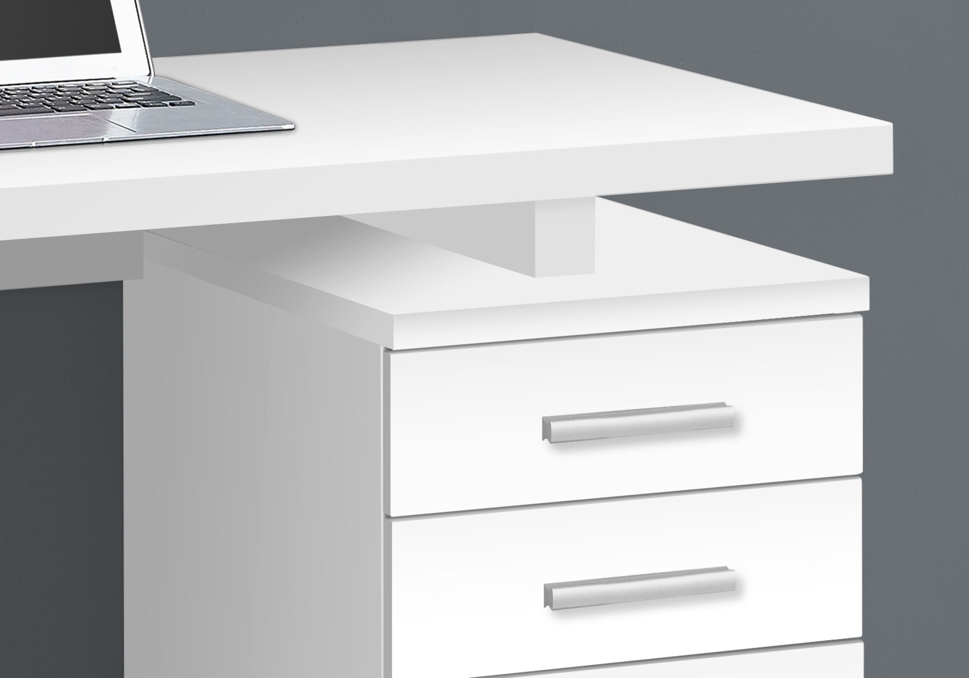 Computer Desk, Home Office, Laptop, Left, Right Set-up, Storage Drawers, 48"l, Work, White Laminate, Contemporary, Modern