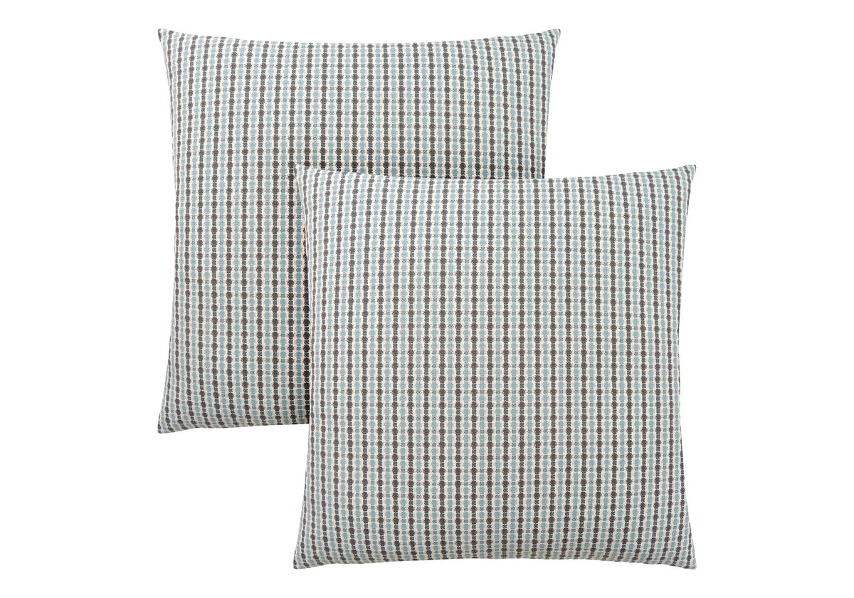 Pillows, Set Of 2, 18 X 18 Square, Insert Included, Decorative Throw, Accent, Sofa, Couch, Bedroom, Blue And Grey Hypoallergenic Polyester, Modern