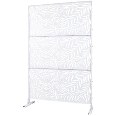 Outdoor & Indoor Privacy Screen Metal Privacy Screen 76" H×48" W, Freestanding Decorative Privacy Screen for Deck Balcony Patio, Privacy Fence Panels for Outside Lawn Garden PS119 WHITE