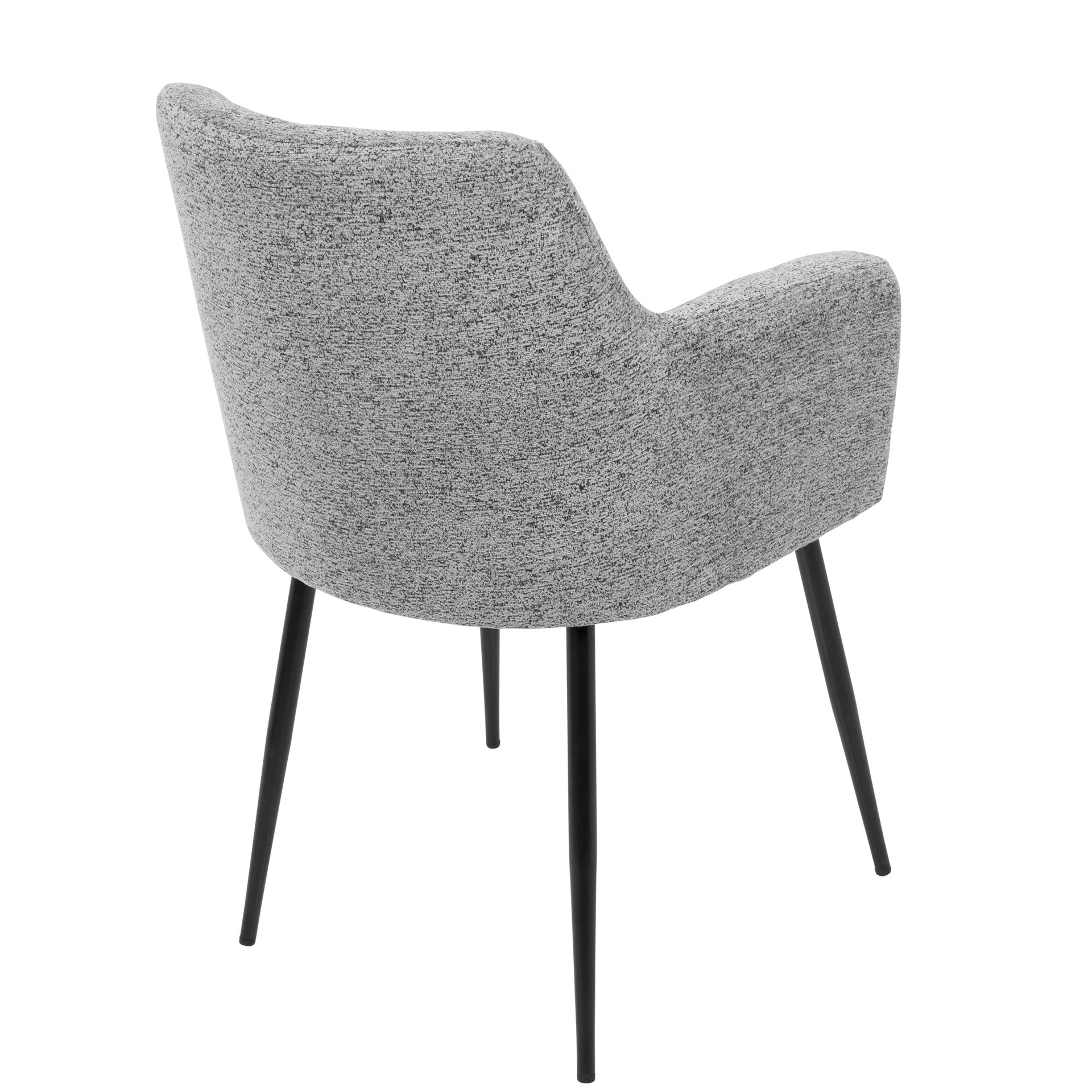 Andrew Contemporary Dining/Accent Chair in Black with Grey Fabric by LumiSource - Set of 2