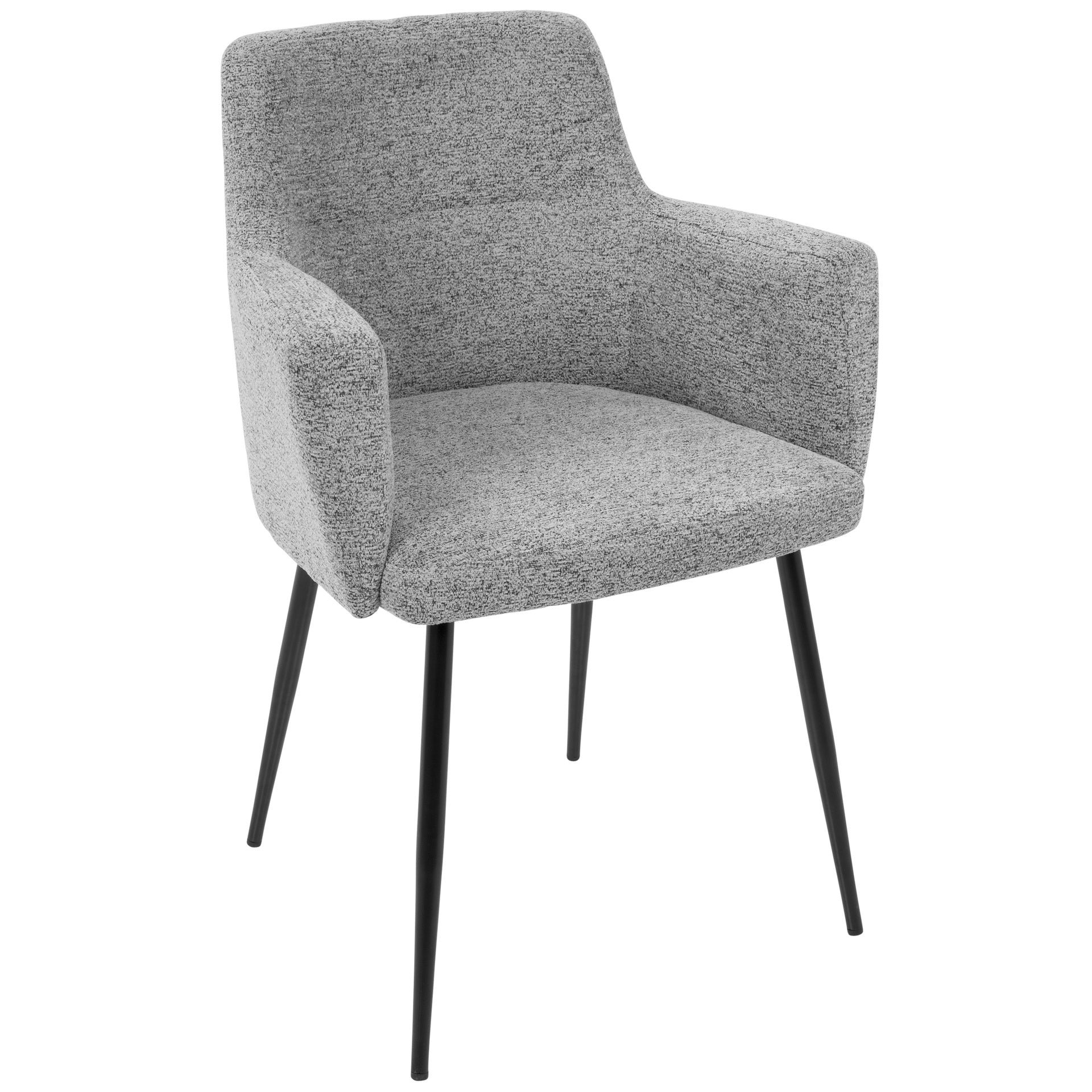 Andrew Contemporary Dining/Accent Chair in Black with Grey Fabric by LumiSource - Set of 2