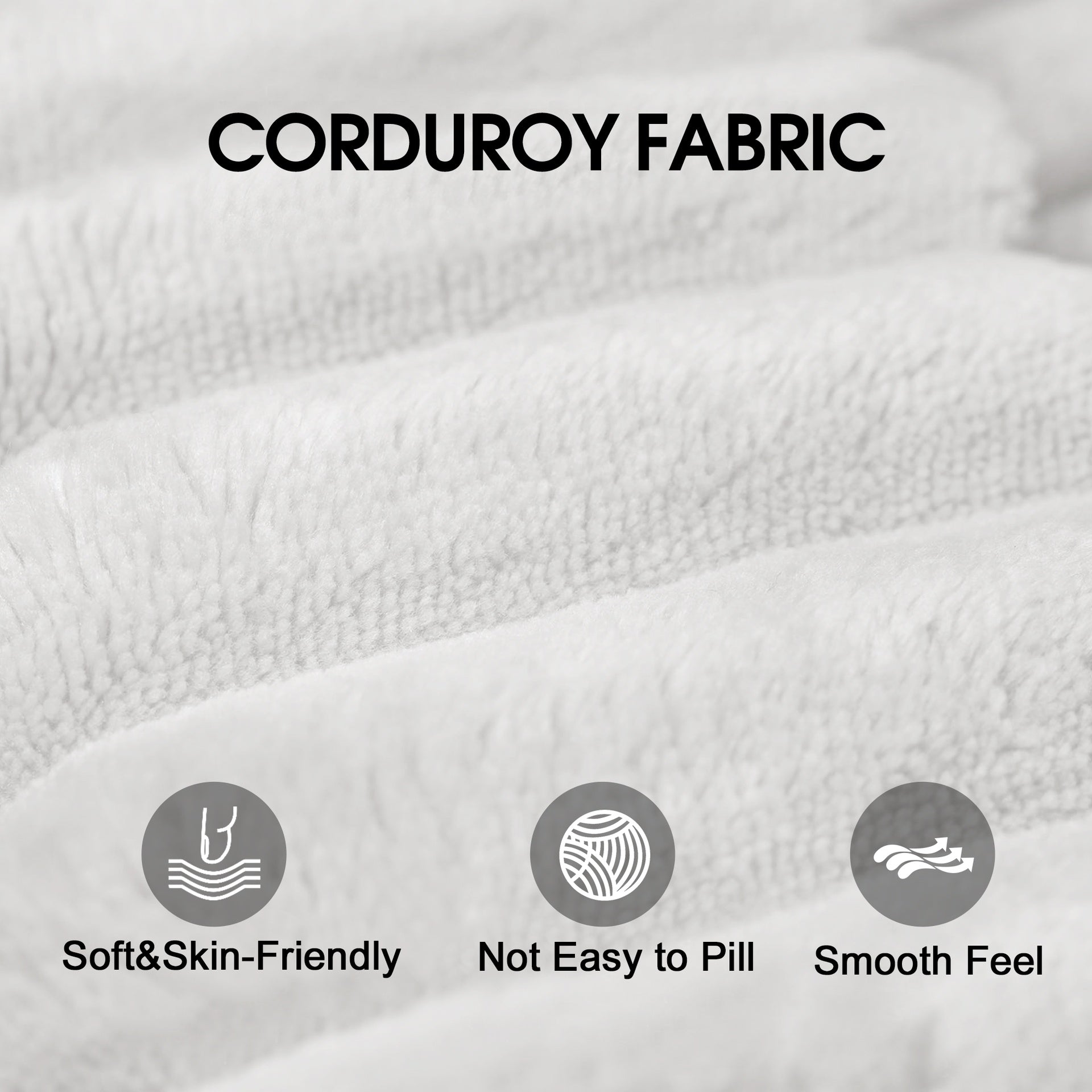 118.2" Cloud Sofa,Corduroy Fabric,Deep Seat Couches,Double-layer design,Removable Cushion,No Assembly, DIY Combination for Living room, Bedroom,Conference room ,Apartment,White