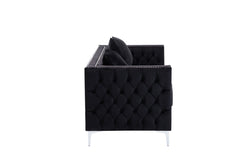 Lorreto 86" Black Velvet Sofa