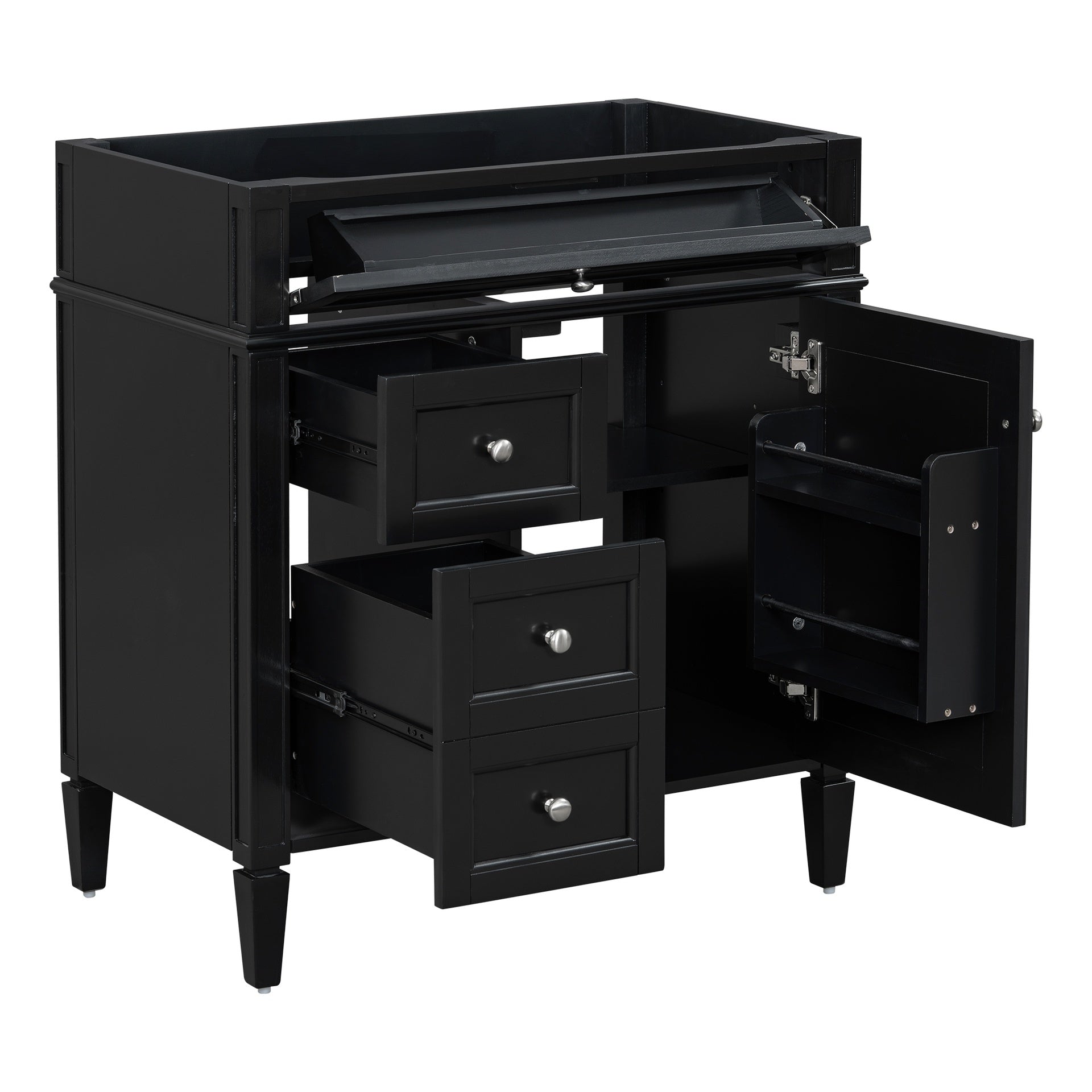 30'' Bathroom Vanity without Top Sink, Modern Bathroom Storage Cabinet with 2 Drawers and a Tip-out Drawer (NOT INCLUDE BASIN)