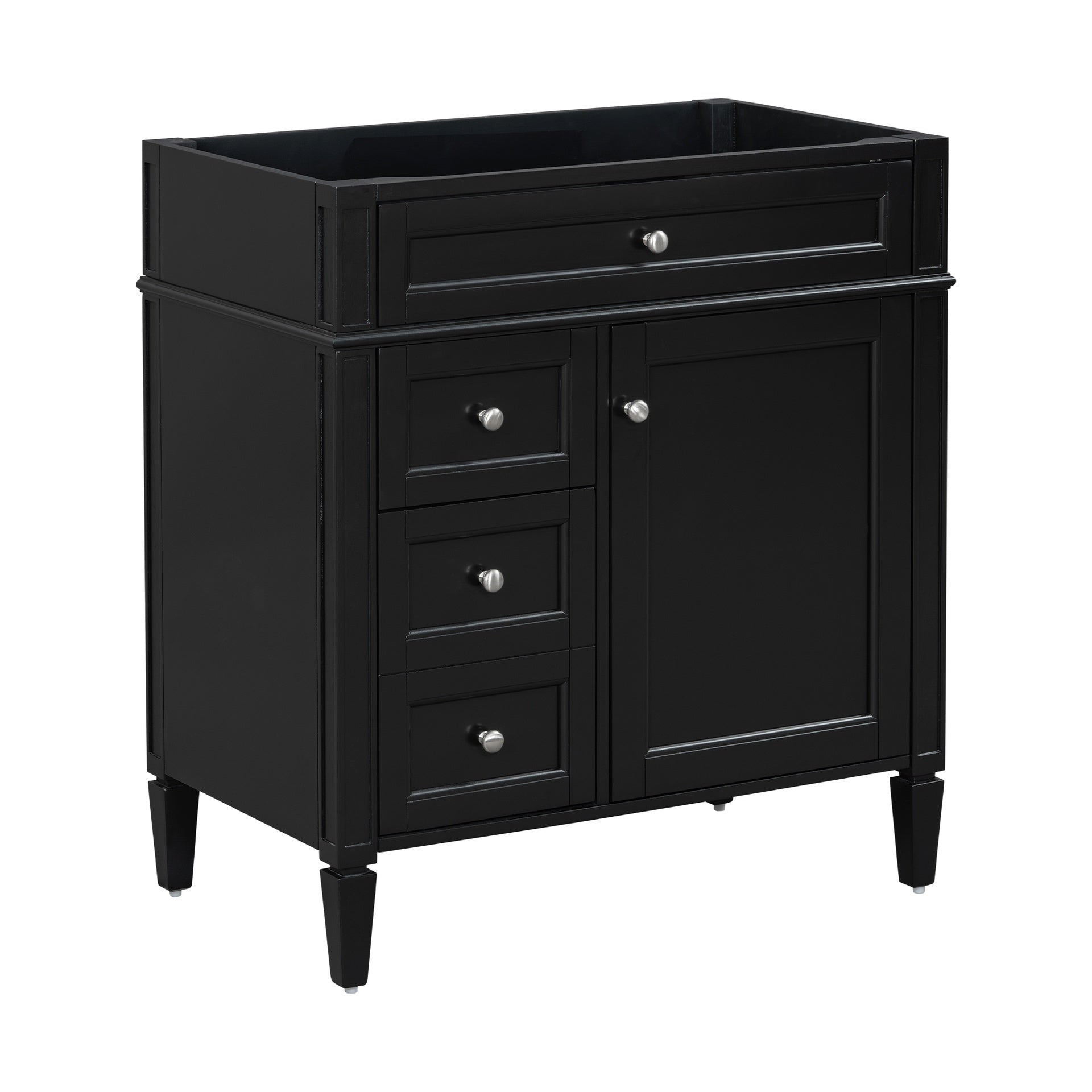30'' Bathroom Vanity without Top Sink, Modern Bathroom Storage Cabinet with 2 Drawers and a Tip-out Drawer (NOT INCLUDE BASIN)