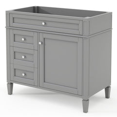 36'' Bathroom Vanity without Top Sink, Modern Bathroom Storage Cabinet with 2 Drawers and a Tip-out Drawer, Solid Wood Frame (NOT INCLUDE BASIN SINK; REPLACE WF315154AAE)