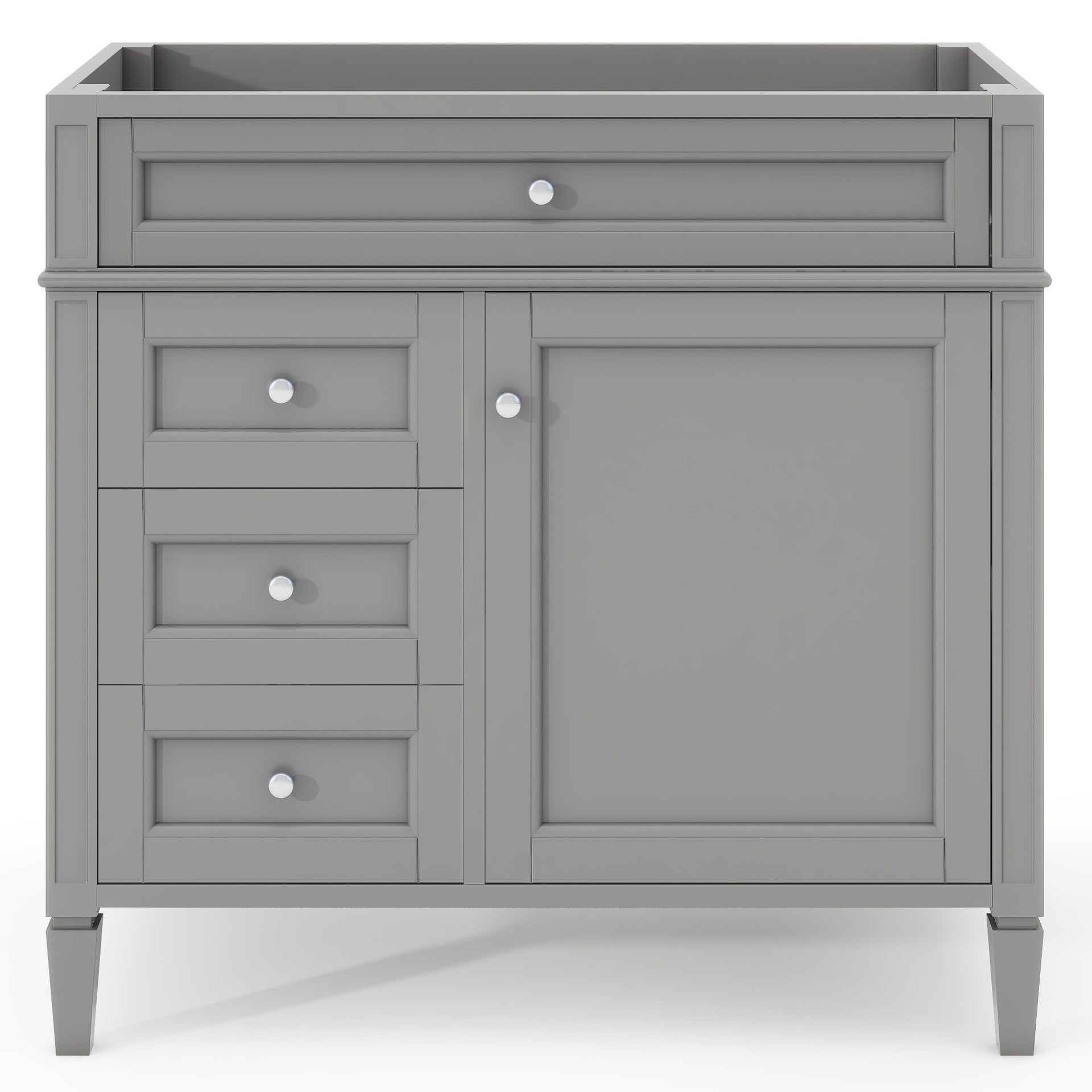 36'' Bathroom Vanity without Top Sink, Modern Bathroom Storage Cabinet with 2 Drawers and a Tip-out Drawer, Solid Wood Frame (NOT INCLUDE BASIN SINK; REPLACE WF315154AAE)