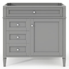 36'' Bathroom Vanity without Top Sink, Modern Bathroom Storage Cabinet with 2 Drawers and a Tip-out Drawer, Solid Wood Frame (NOT INCLUDE BASIN SINK; REPLACE WF315154AAE)