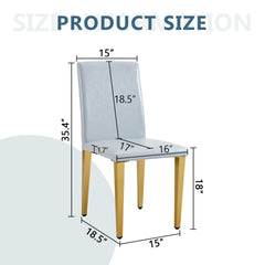 Four Light Gray PU dining chairs, simple and versatile, comfortable and accompanied. Exquisite and versatile dining chairs unlock a comfortable new experience.(Set of 4)