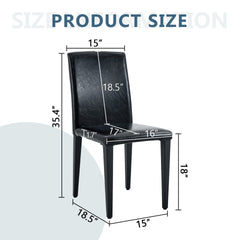 Four black PU dining chairs, simple and versatile, comfortable and accompanied. The exquisite and multifunctional dining chair has opened up a comfortable new experience. (4-piece set)W1151P263105