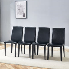 Four black PU dining chairs, simple and versatile, comfortable and accompanied. The exquisite and multifunctional dining chair has opened up a comfortable new experience. (4-piece set)W1151P263105