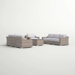 All-Weather Wicker 8-Piece Patio Sectional Set – Pre-Assembled with Cushions
