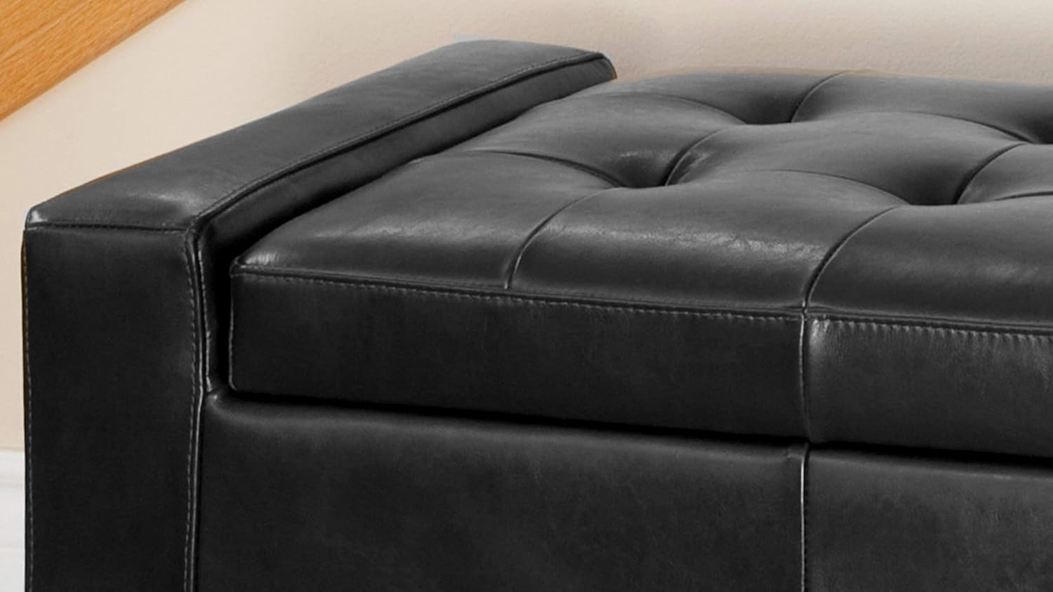 Large 51" Storage Ottoman, Tufted Storage Bench for Living Room, Entryway, or Bedroom