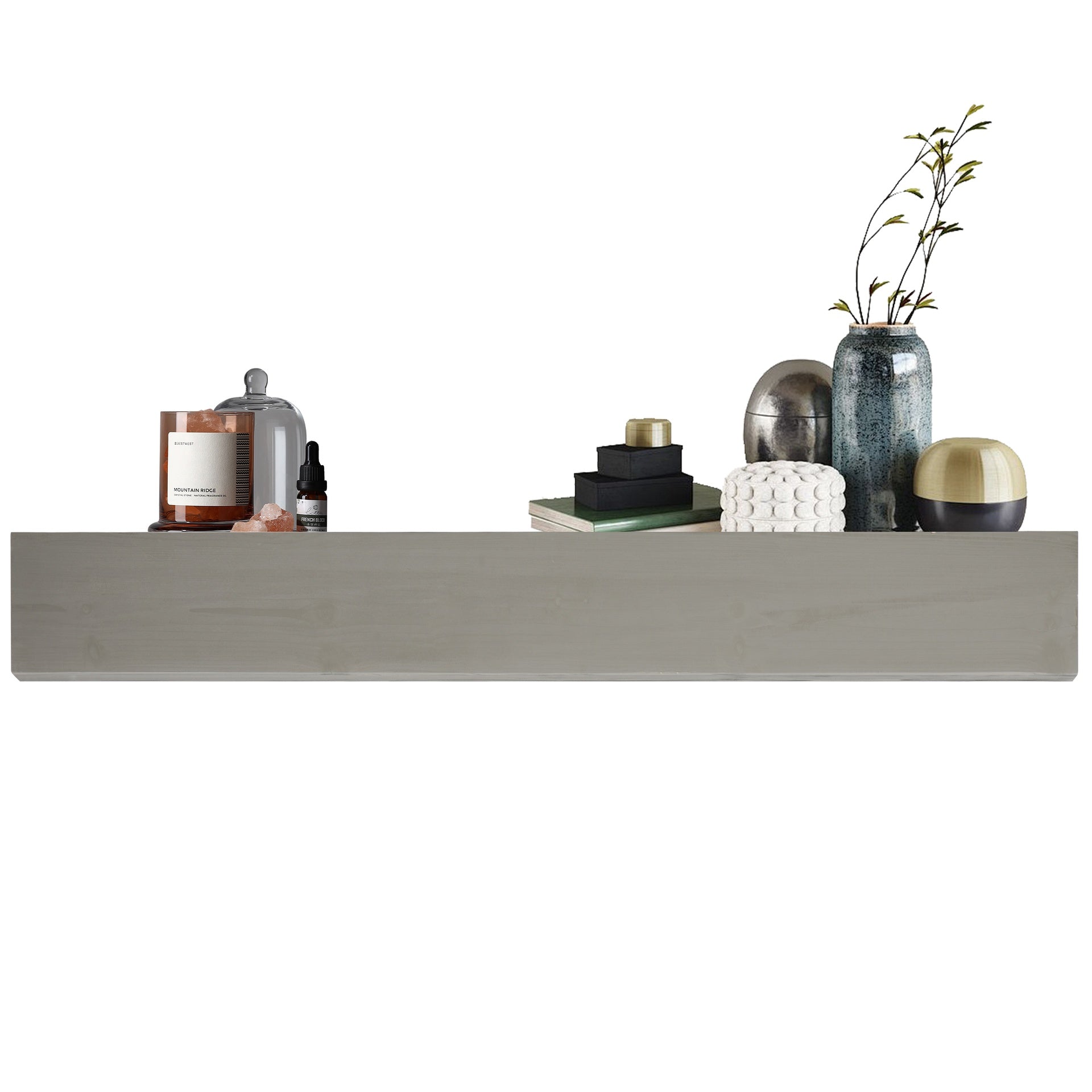 60'' Fireplace Mantel Fir Wood Wall-Mounted & Floating Shelf for Home Decor with Flat Surface