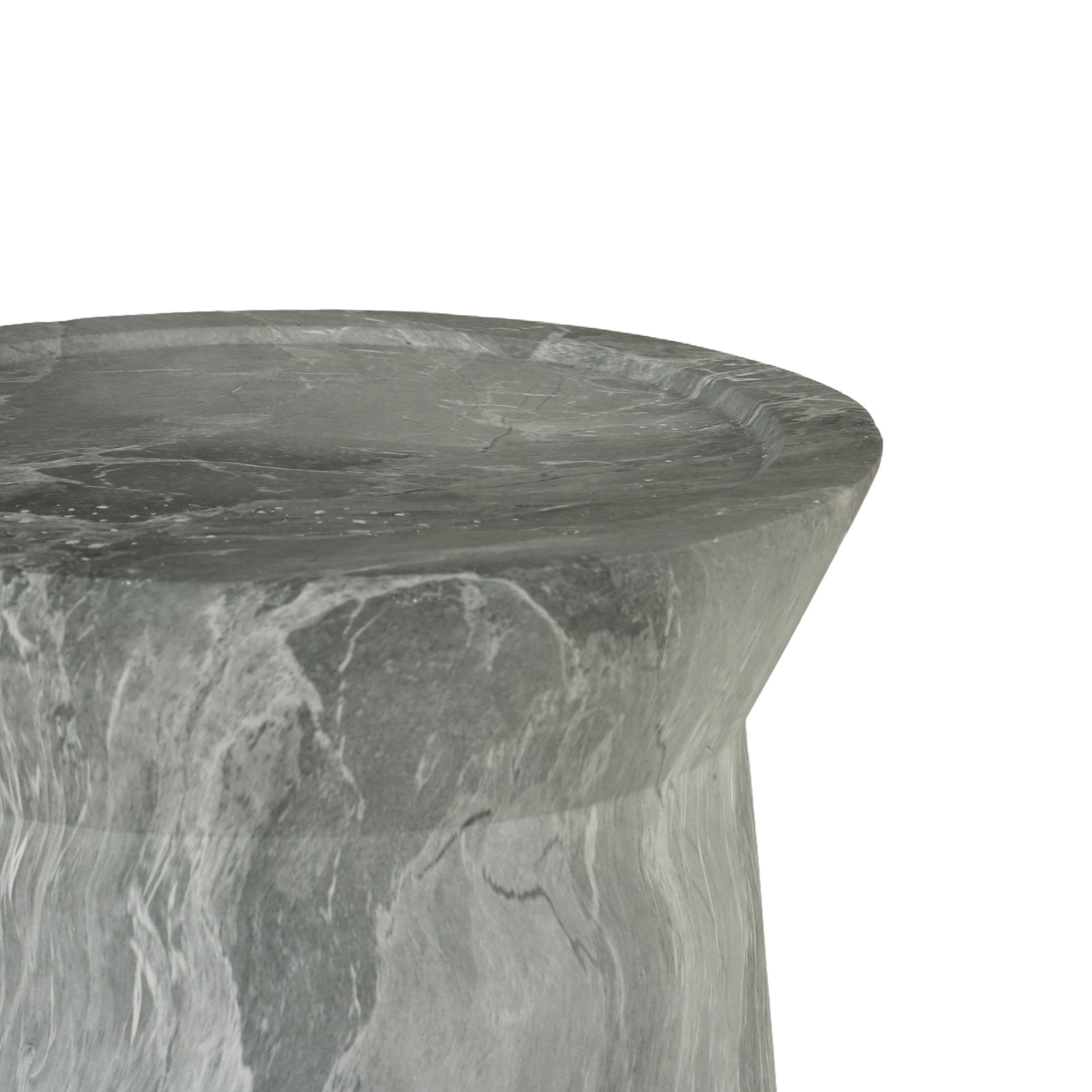 Cement Outdoor End Tables for Patio, GardenAccent Table Faux Terrazzo Accent Table, Modern Small Round Side Tablefor Outside, Tree Stump Garden Stool DrumTable indoor and Outdoor