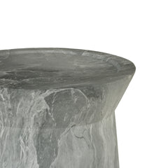 Cement Outdoor End Tables for Patio, GardenAccent Table Faux Terrazzo Accent Table, Modern Small Round Side Tablefor Outside, Tree Stump Garden Stool DrumTable indoor and Outdoor