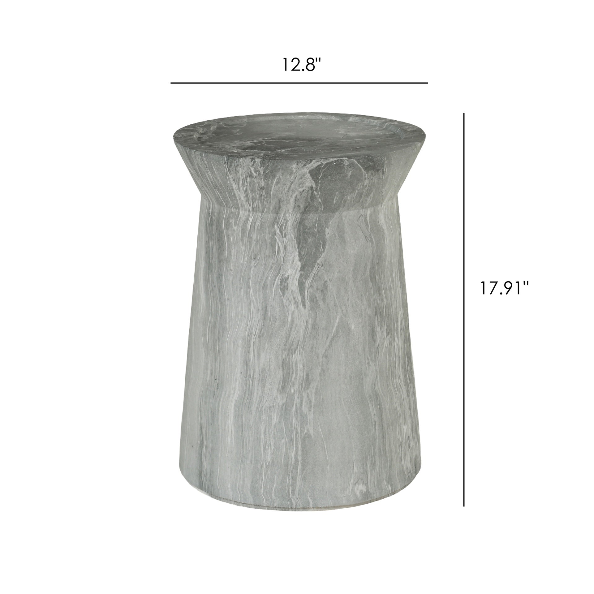 Cement Outdoor End Tables for Patio, GardenAccent Table Faux Terrazzo Accent Table, Modern Small Round Side Tablefor Outside, Tree Stump Garden Stool DrumTable indoor and Outdoor