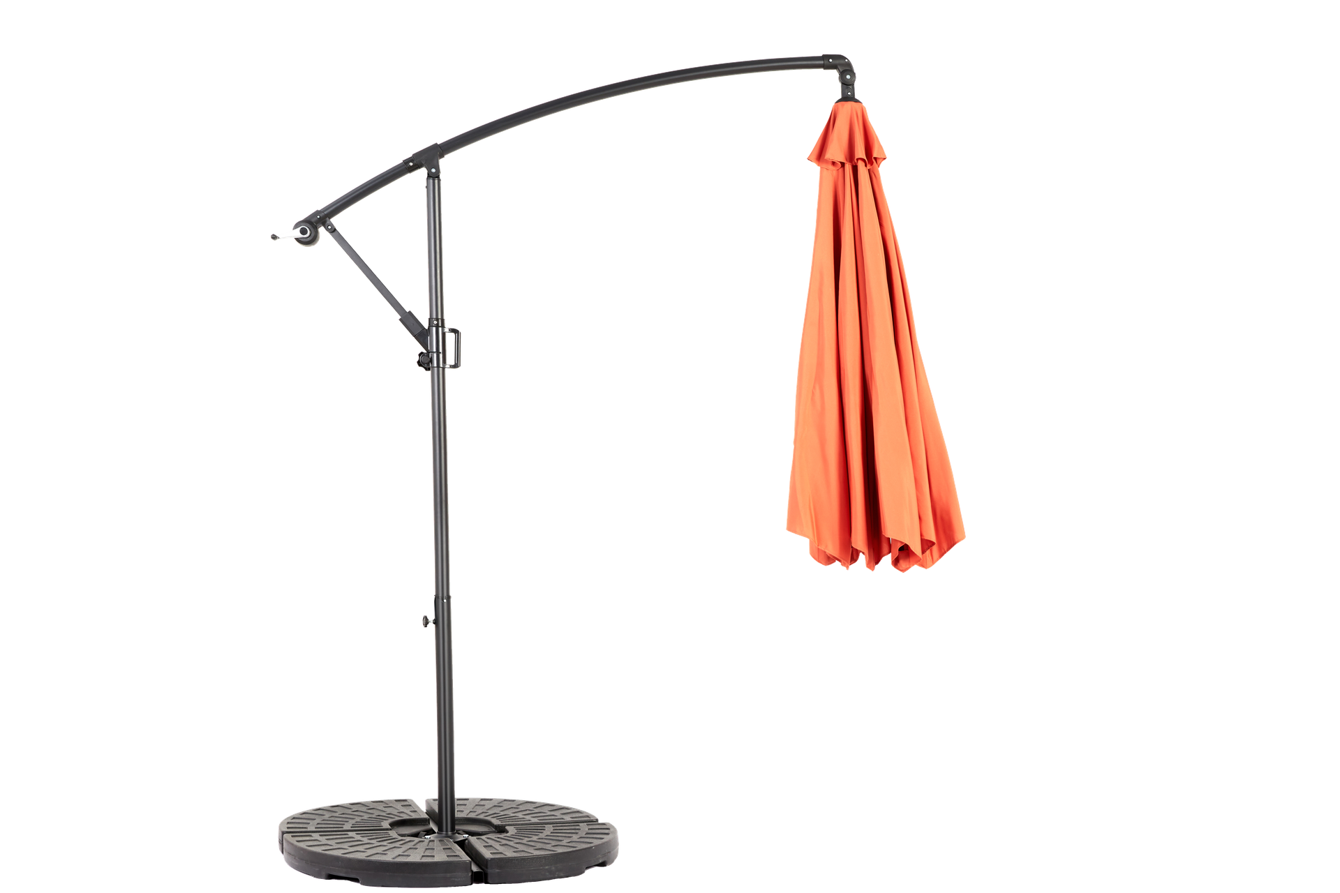 Best Choice Products 10ft Offset Hanging Market Patio Umbrella w/Easy Tilt Adjustment, Polyester Shade, 8 Ribs for Backyard, Poolside   - (orange )(No Base)