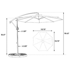 Best Choice Products 10ft Offset Hanging Market Patio Umbrella w/Easy Tilt Adjustment, Polyester Shade, 8 Ribs for Backyard, Poolside   - (orange )(No Base)