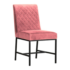 Blenor Pink Velvet and Black Leg Modern Accent Dining Chair- Set of 2