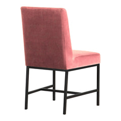 Blenor Pink Velvet and Black Leg Modern Accent Dining Chair- Set of 2