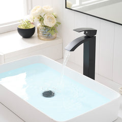 Black Bathroom Faucet, Brushed Black  Faucet for Bathroom Sink, Black Single Hole Bathroom Faucet Modern Single Handle Vanity Basin Faucet