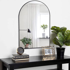 20x30 Inch Black Metal Framed Arched Bathrrom Mirror for Wall.(W2203134104)