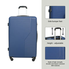 3-Piece Luggage Set ABS Lightweight & Durable Suitcase with Spinner Wheels, TSA Lock, (20/24/28), Dark Blue