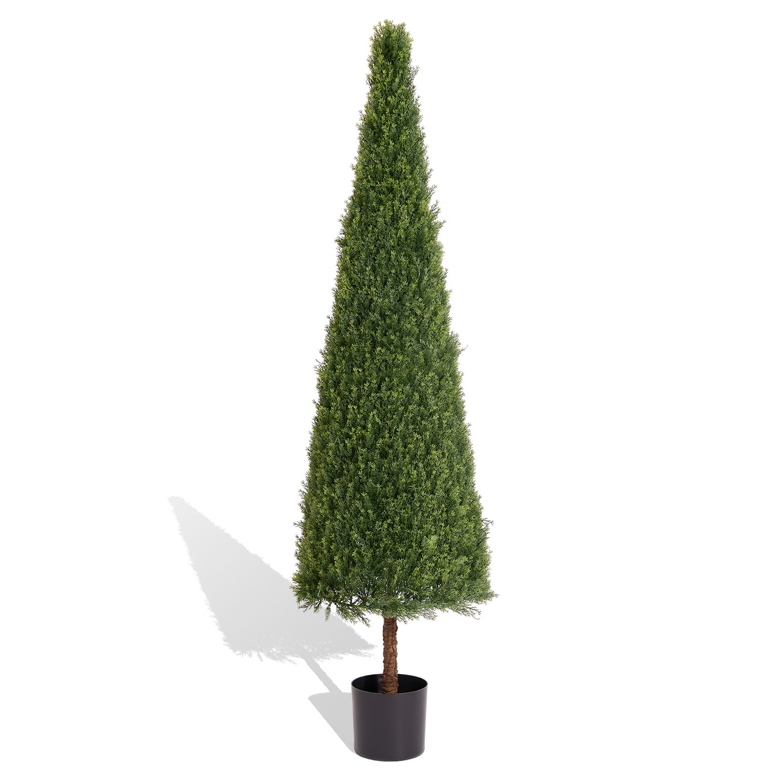 6FT Artificial Conical Topiary Trees  UV Resistant Faux Cedar Bushes and Evergreen Shrubs, Fake Potted Plants for Front Porch Outside Planter Decor, 1pc/set