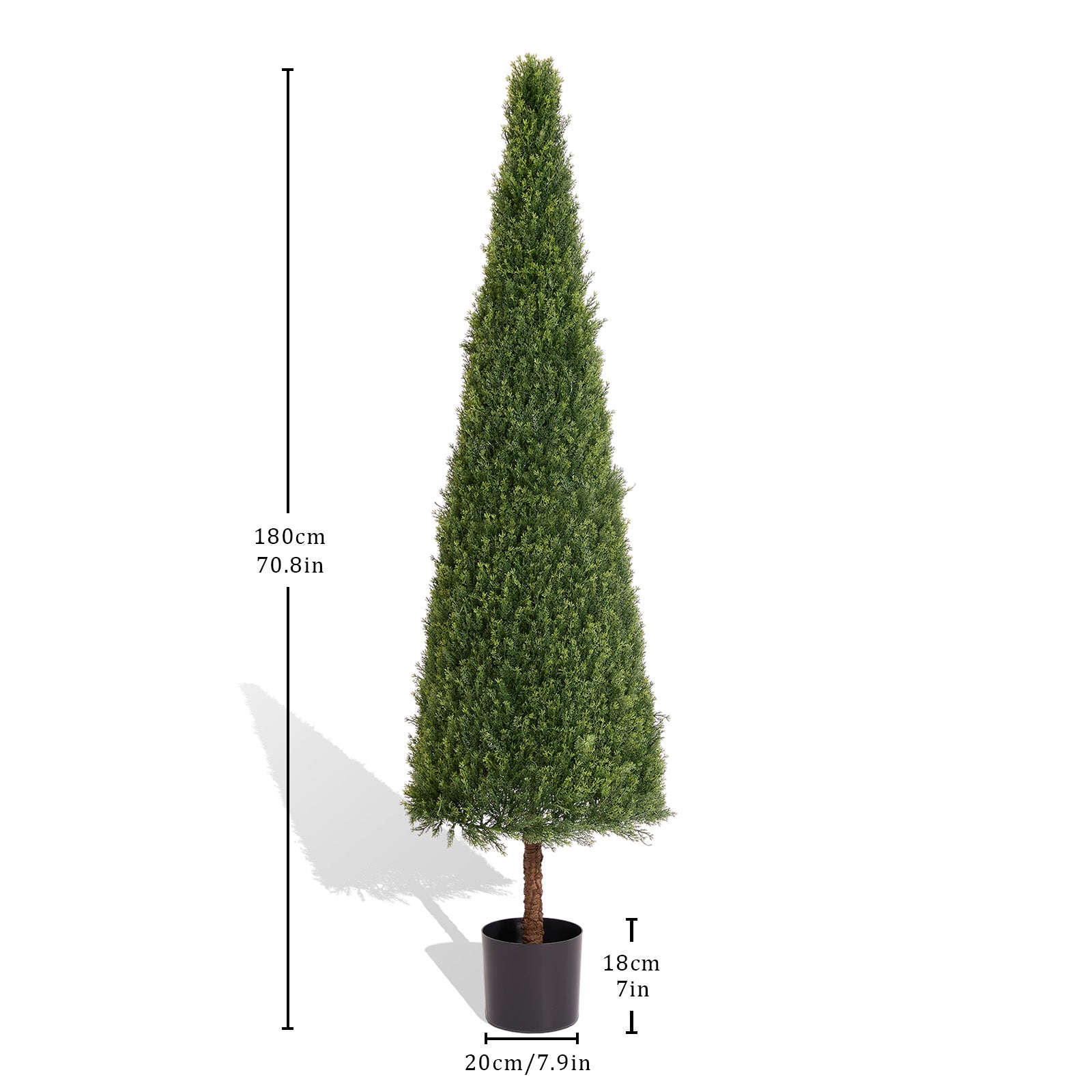 6FT Artificial Conical Topiary Trees  UV Resistant Faux Cedar Bushes and Evergreen Shrubs, Fake Potted Plants for Front Porch Outside Planter Decor, 1pc/set