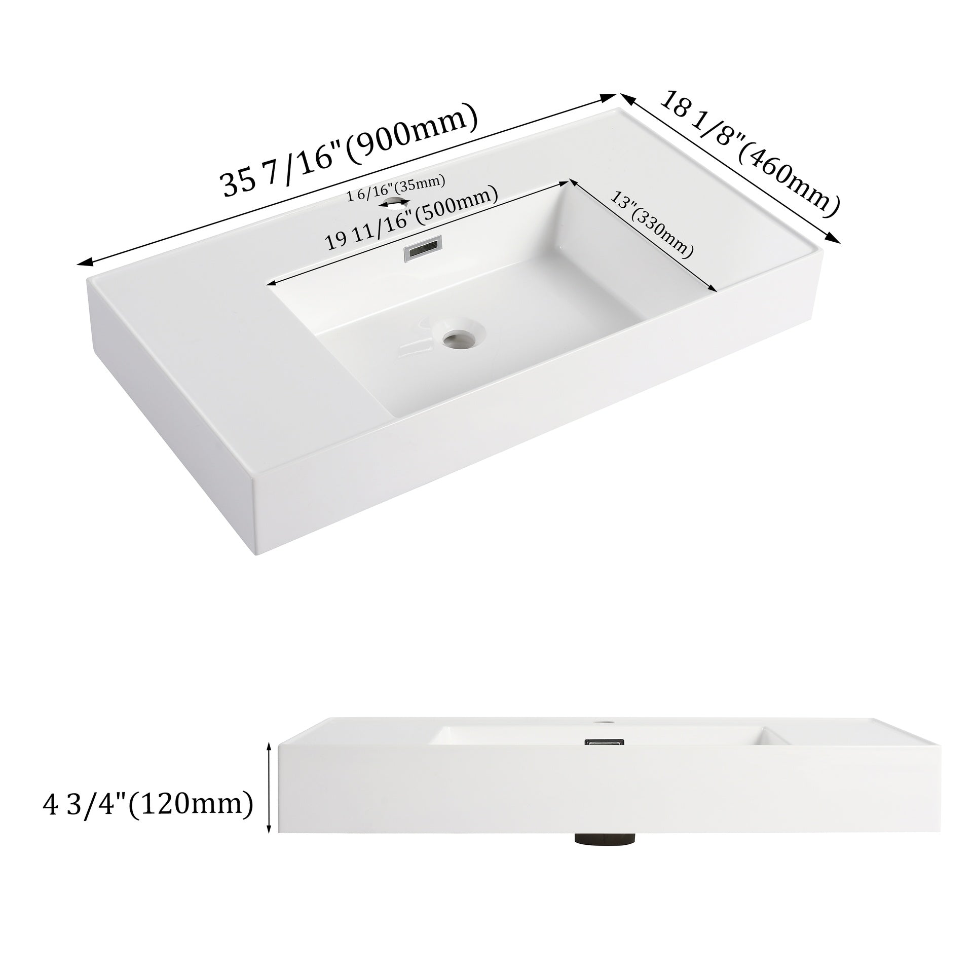 36" Bathroom Sink-GRB36120MMO