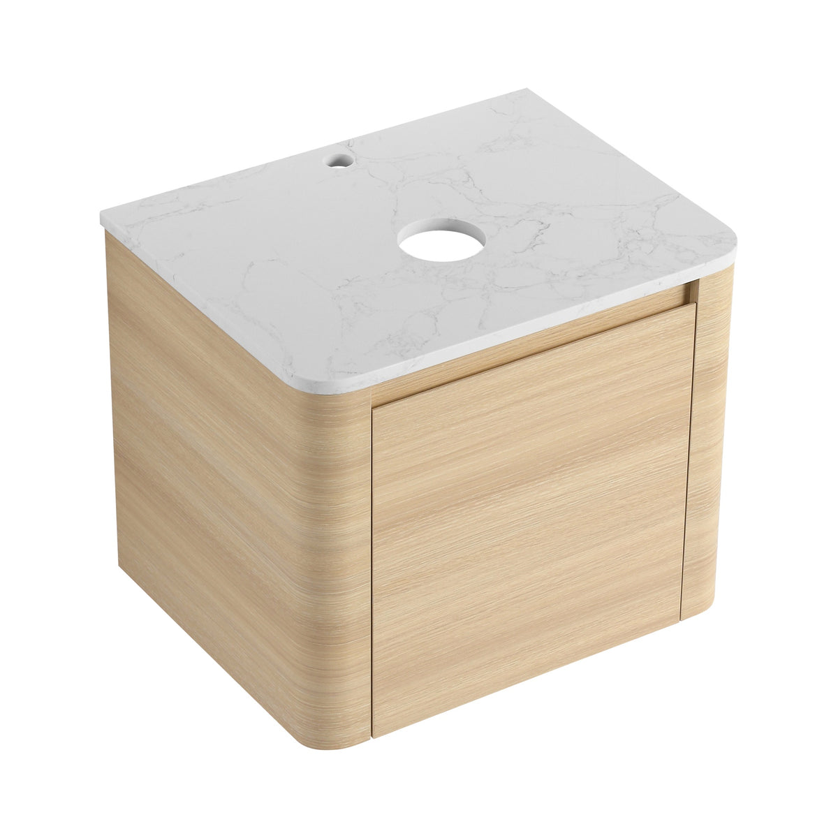 24'' Wall-Mounted Bathroom Vanity & 1-Soft-Close Door, KD-Packing, Plywood (Vanity Only, Excluding Sink)