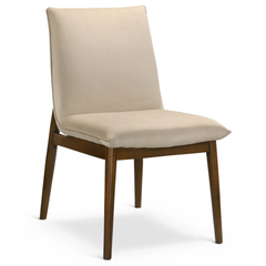 Monza Beige Velvet Dining Chair (Set Of 2) For Dining Room, Kitchen, Restaurant, Banquet, Bar Padded Chairs Armless Design with Solid Wood Legs