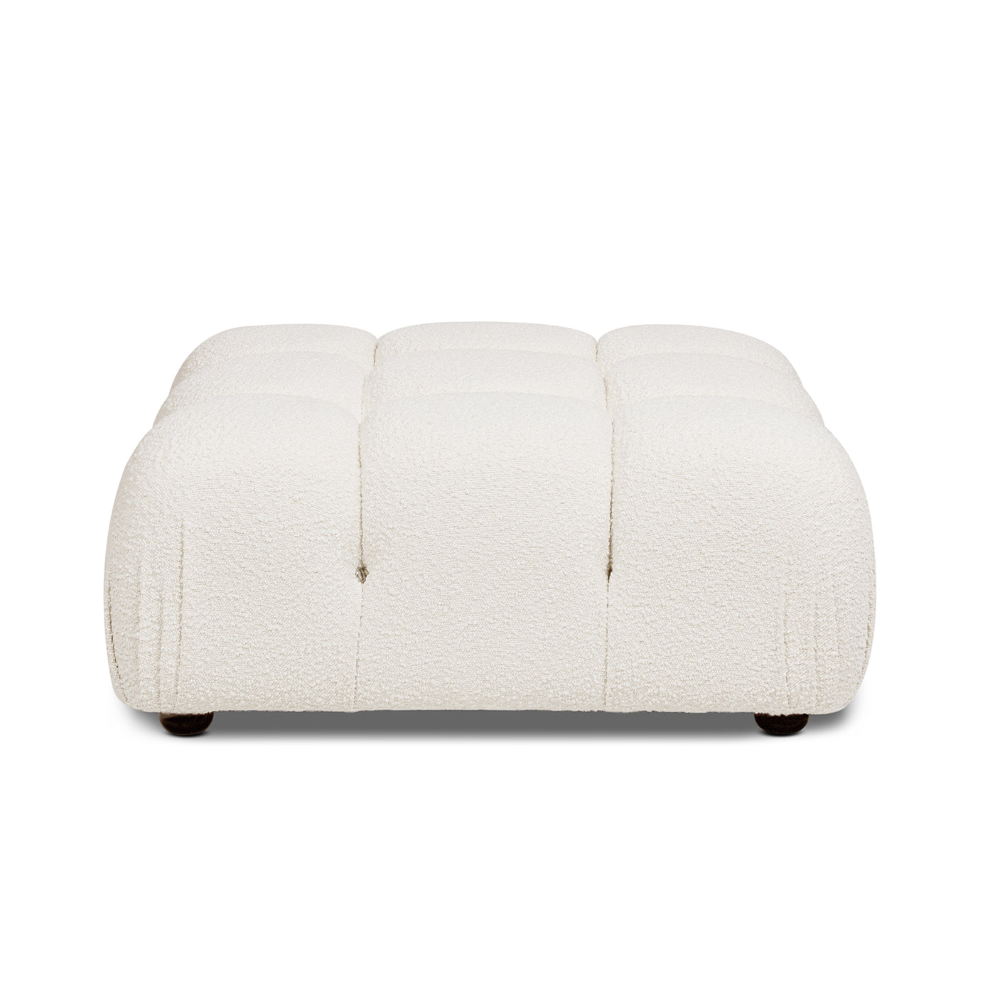 Marcel 36" Bubble Modular Modern Cocktail Ottoman, Ivory White Boucle