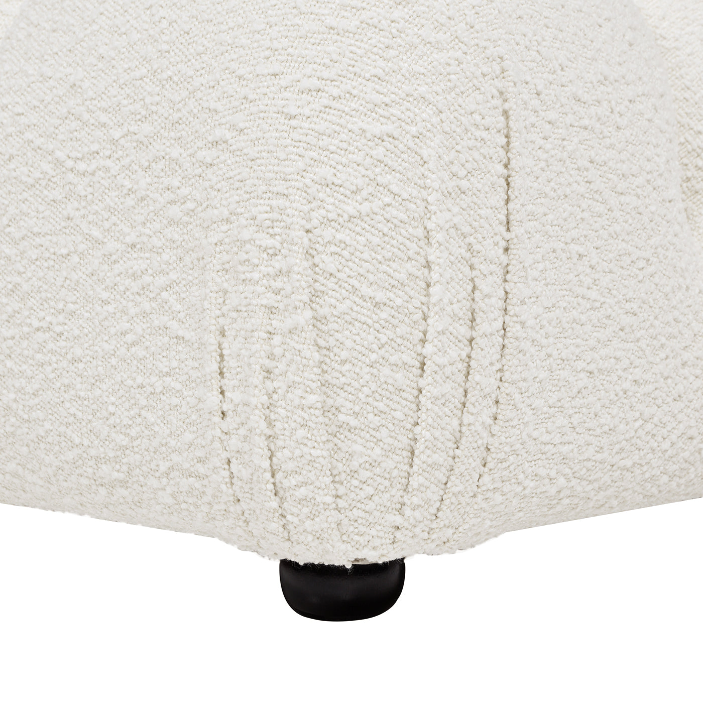 Marcel 36" Bubble Modular Modern Cocktail Ottoman, Ivory White Boucle