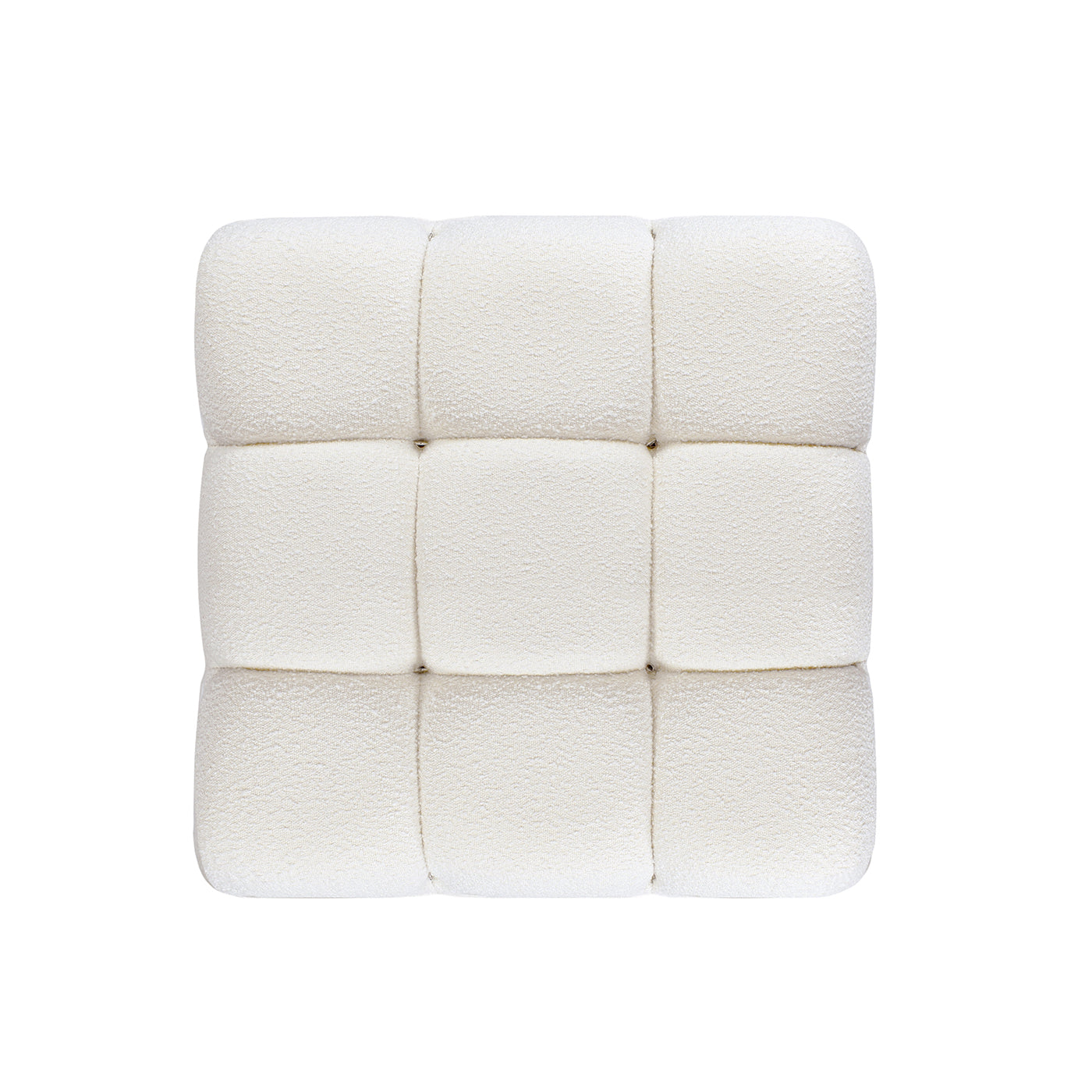 Marcel 36" Bubble Modular Modern Cocktail Ottoman, Ivory White Boucle