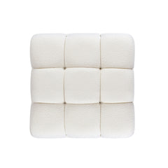 Marcel 36" Bubble Modular Modern Cocktail Ottoman, Ivory White Boucle