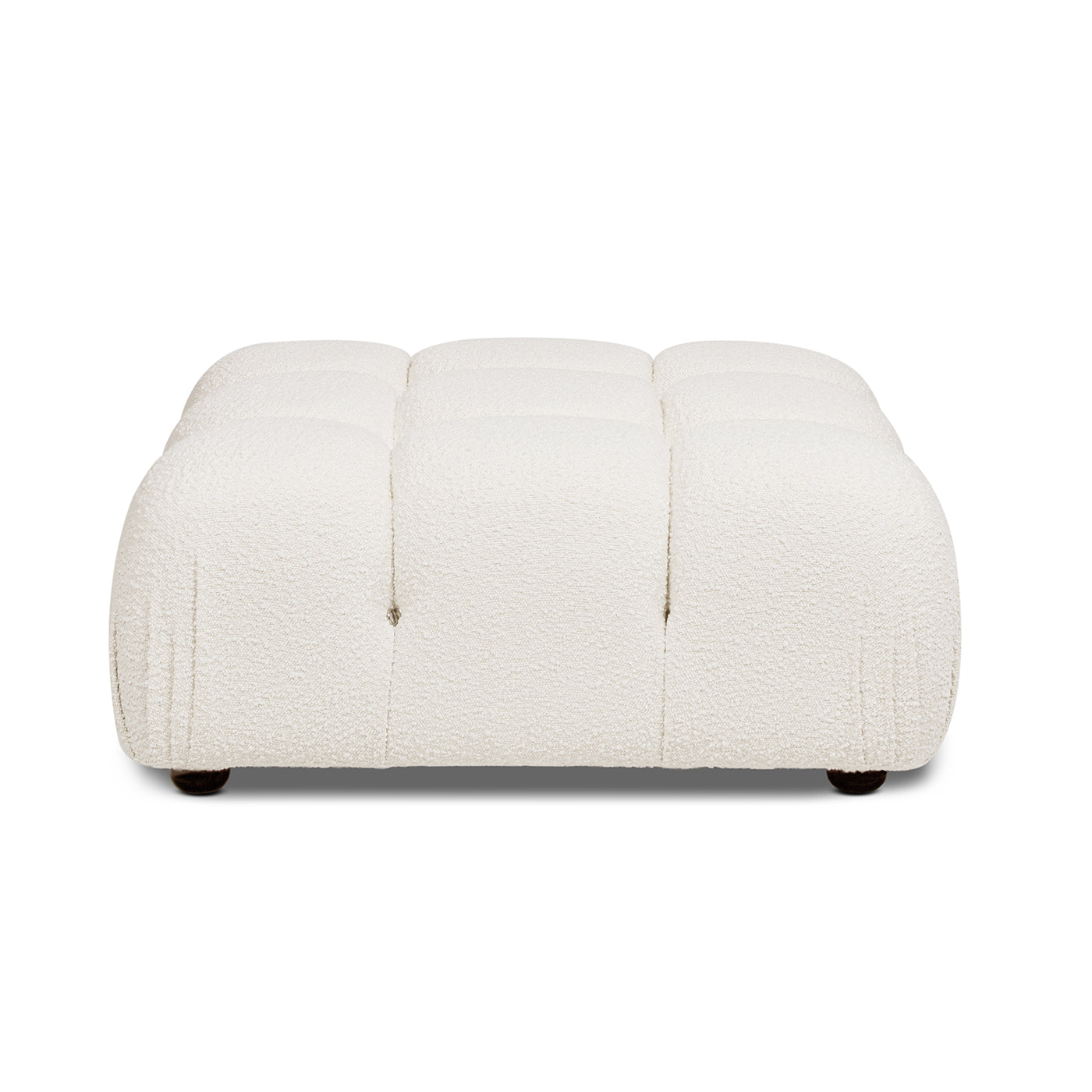 Marcel 36" Bubble Modular Modern Cocktail Ottoman, Ivory White Boucle